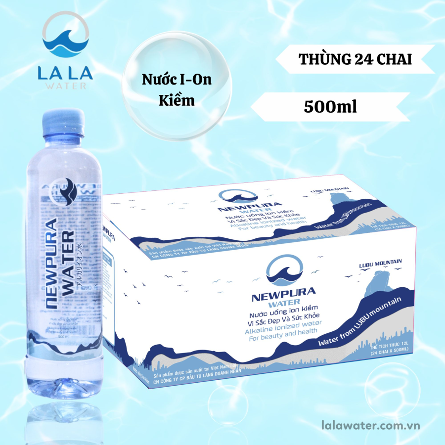 Thùng 24 chai Ion Kiềm New Pura Water 500ml