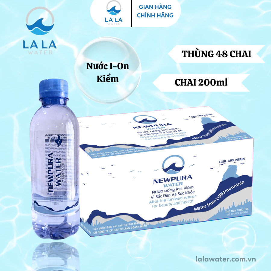 Thùng 48 chai Ion Kiềm NewPura Water 200ml